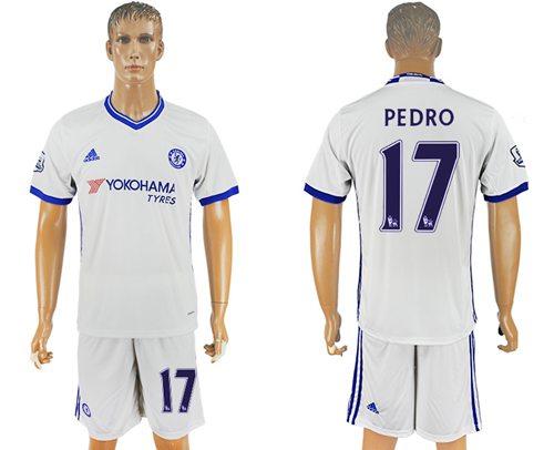Chelsea #17 Pedro White Soccer Club Jersey - Click Image to Close